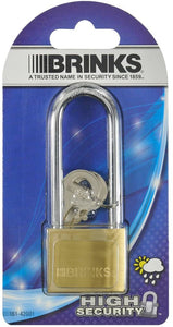 Brinks 161-42001 1-9/16-Inch 40mm Solid Brass Padlock with 2.5-Inch Shackle, 1-Pack