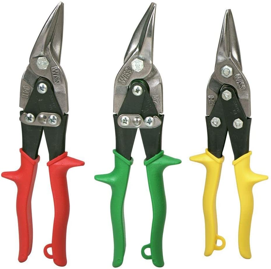 3pc Wiss Tin Aviation Snips Cutting Tools Set Color Coded Snippers M123R