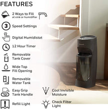 Load image into Gallery viewer, Honeywell Top Fill Tower Humidifier with Digital Humidistat, White