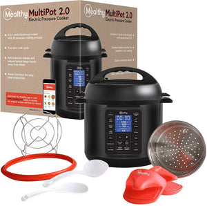 Mealthy MultiPot 9-in-1 Programmable Pressure Cooker with Stainless Steel Pot, Steamer Basket, Full Accessory Kit & Recipe App. Pressure Cook, Slow Cook, Sauté, Egg, HotPot, Rice Cooker, Yogurt, Steam
