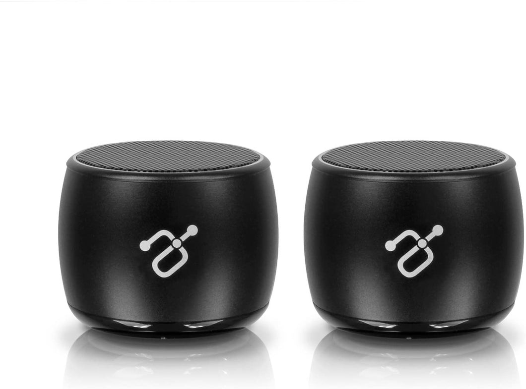 Aluratek Dual Speaker Portable Bluetooth Stereo Speakers Strong Bass Powerful Volume True Wireless Stereo Technology Hands-Free Talking 2x3W Wireless Speaker Pair with Phones, Tablets, TVs and PCs (ABDS02F)