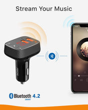 Load image into Gallery viewer, Roav SmartCharge F2, by Anker, FM Transmitter, Bluetooth Receiver, Car Charger with Bluetooth 4.2, App Support, USB Drive to Play MP3 Files
