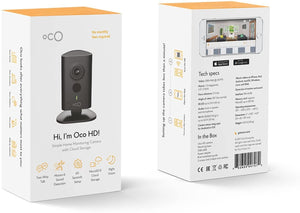 Oco HD Wi-Fi Security Camera System with Micro SD Card Support and Cloud Storage for Home and Business Monitoring, Two-Way Audio and Night Vision, 960p / 720p (HD)