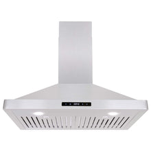 Load image into Gallery viewer, Cosmo Wall Mount Range Hood with Soft Touch Controls, LED Lighting and Permanent Filters