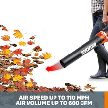 Load image into Gallery viewer, Worx Turbine 12 Amp Corded Leaf Blower with 110 MPH and 600 CFM Output and Variable Speed Control – WG520