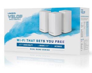 Linksys Velop Whole Home WiFi Intelligent Mesh System, 3-Pack with 1 AC2200 Node and 2 AC1300 Nodes, Easy Setup, Maximize Wi-Fi Range & Speed