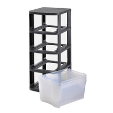 Load image into Gallery viewer, Muscle Rack PDT4 4 Drawer Tower, Black Frame with Clear Drawers