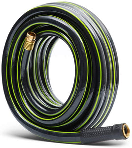Worth Garden 3/4 Water Hose - Durable Non Kinking Garden Hose - PVC Material with Brass Hose Fittings - Flexible Hose for Household and Professional Use