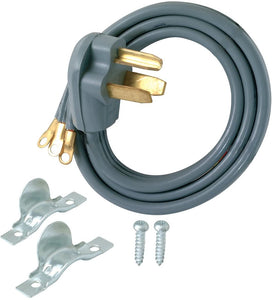 Eastman 61252 3-Prong Electric Dryer Cord 30 Amps, 10 Ft Length, Grey