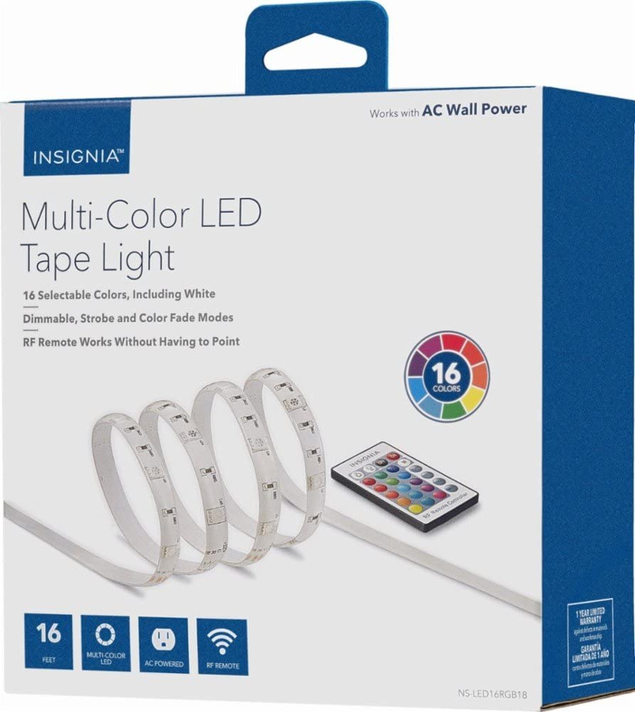 Insignia - 16 ft. Multi-Color LED Tape Light - NS-LED16RGB18