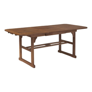 WE Furniture Solid Acacia Wood Patio Extendable Dining Table