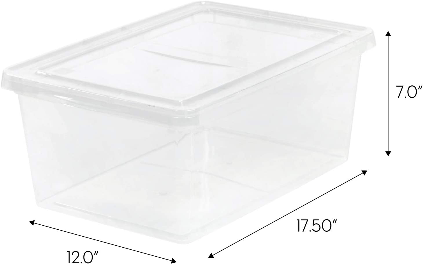 Mainstays 17 qt Plastic Sweater Storage Box, Clear, 6 Pack