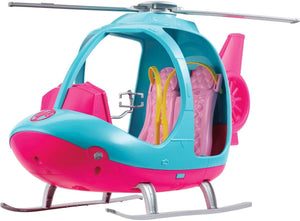 Barbie Dreamhouse Adventures Helicopter, Pink and Blue with Spinning Rotor, for 3 to 7 Year Olds