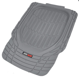 Motor Trend FlexTough Tortoise - Heavy Duty Rubber Floor Mats for Car SUV Van & Truck - All Weather Protection - Deep Dish (Black)