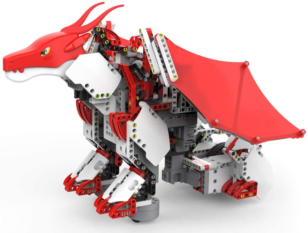 UBTECH JIMU Robot Mythical Series: Firebot Kit/ App-Enabled Building & Coding STEM Robot Kit (606 Pcs), Red, Model:JRA0601