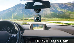 Uniden DC720 Dual Camera Lens Virtual 720° Automotive Dashcam Video Recorder, G-sensor with Collision Detection and Parking mode Automatically Starts Recording