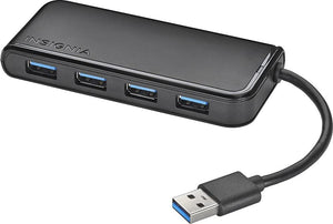 Insignia - 4-Port USB 3.0 Hub - Black