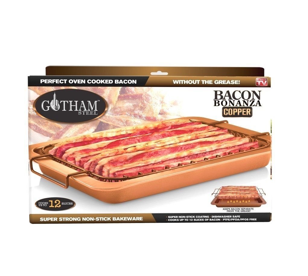 Bacon Bonanza by Gotham Steel Oven Healthier Bacon Drip Rack Tray with Pan – As Seen on TV