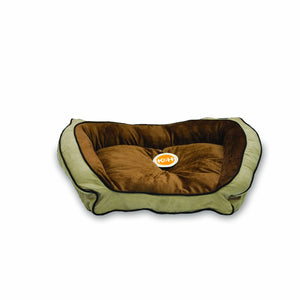 K&H Pet Products Bolster Couch Pet Bed  Small Mocha/Tan 21" x 30"