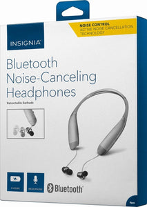 Insignia Wireless In-Ear Behind-the-Neck Noise Canceling Headphones (NS-CAHBTEBNC-S) Silver - Pre-Owned
