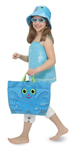 Melissa & Doug Sunny Patch Flex Octopus Large Beach Tote Bag With Mesh Panels