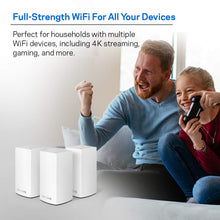Load image into Gallery viewer, Linksys Velop Whole Home WiFi Intelligent Mesh System, 3-Pack with 1 AC2200 Node and 2 AC1300 Nodes, Easy Setup, Maximize Wi-Fi Range &amp; Speed