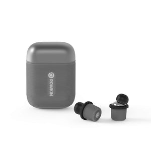 Rowkin Ascent Micro True Wireless Earbud Headphones: 17+ Hours, Bluetooth 5, Small Headphones & Charging Case Deep Bass Mic Quick Pairing & Noise Reduction for Android Samsung & iPhone (Slate Gray)