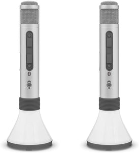 Singing Machine 2-Pk. Duet Karaoke Microphones with Portable Bluetooth Speaker