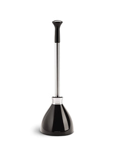 simplehuman Toilet Plunger with Holder, Stainless Steel, Black