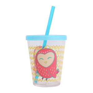 First Design Global, Inc. AAA973-S6G Owl Tumbler, 3.75"L x 3.75"W x 7.25"H, Multicolor
