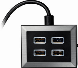 Rocketfish - 4-Port USB Charger - Black