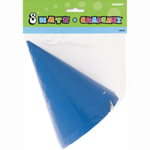 Load image into Gallery viewer, Blue Party Hats, 8ct