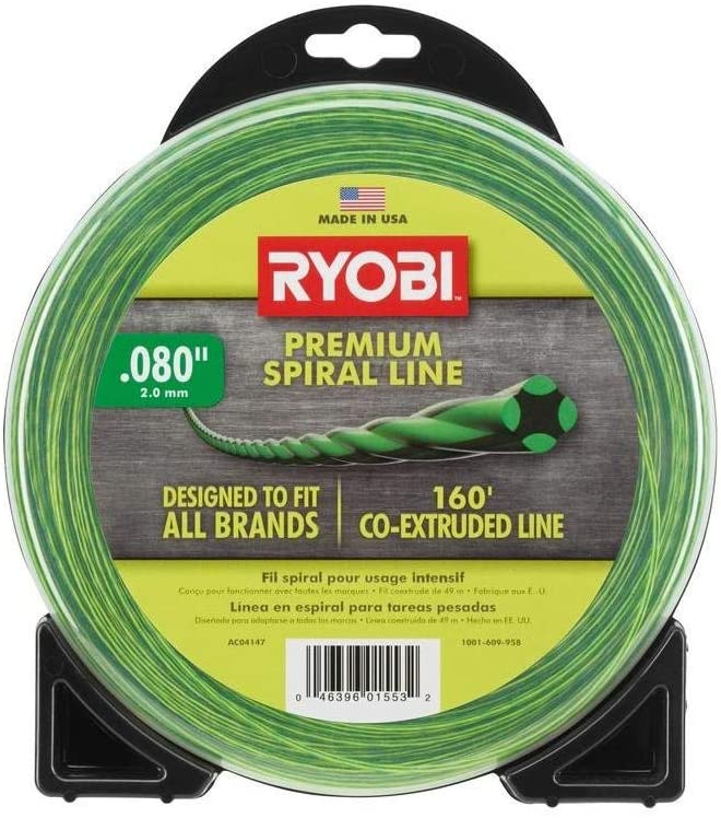 Ryobi AC04147 0.080 in. x 160 ft. Premium Spiral Cordless and Gas Trimmer Line