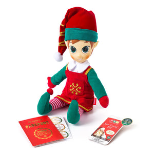 Portable North Pole Do-Good Elf Plush Toy Red with Personalized Video Messages from Santa