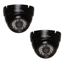 Load image into Gallery viewer, Q-See QTH7213D-2 | 2 Analog Dome Security Cameras with 720p HD | Weatherproof Surveillance System with Night Vision up to 100 Ft | Limited 2 Year Warranty