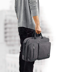 Solo Duane 15.6 Inch Laptop Hybrid Briefcase, Converts to Backpack, Grey