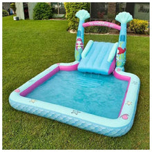 Load image into Gallery viewer, Member&#39;s Mark Inflatable Pool &amp; Slide with Sprinkler Arch Over 5 ft Tall (Mermaid)