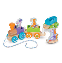 Load image into Gallery viewer, Melissa &amp; Doug First Play Wooden Rocking Farm Animals Pull Train