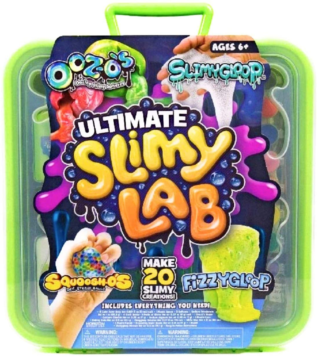 SlimyLab Ultimate Make 20 Slime Creations, Including Ooz-O's, SLIMYGLOOP, Squoosh-o's, and Fizzygloop