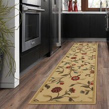 Load image into Gallery viewer, Ottohome Collection Floral Garden Design Non-Skid (Non-Slip) Rubber Backing Modern Area Rug