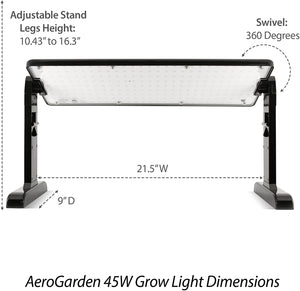 AeroGarden 45w LED Grow Light Panel, Black