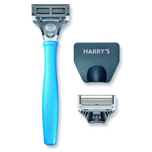 Load image into Gallery viewer, Harry&#39;s Razor With 2 Blade Cartridges Surf Blue