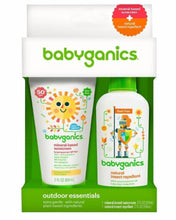 Load image into Gallery viewer, Babyganics Mineral-Based SPF 50+ Sunscreen, 2 Ounce + Natural Insect Repellent, 2 Ounce Outdoor Essentials Duo