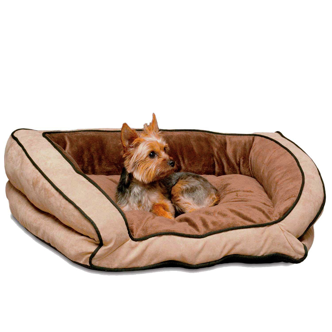 K&H Pet Products Bolster Couch Pet Bed  Small Mocha/Tan 21