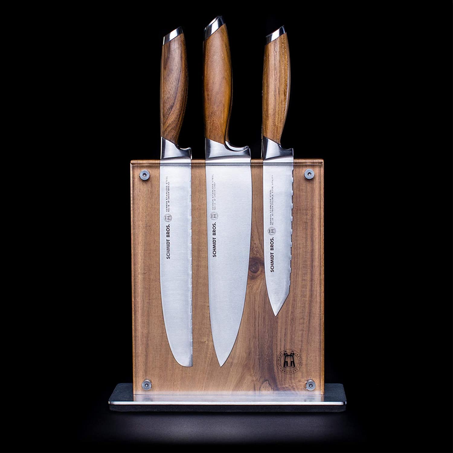 Schmidt Brothers - Bonded Teak, 15-Piece Knife Set, High-Carbon
