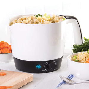 Dash Express Electric Cooker Hot Pot with Temperature Control for Noodles, Rice, Pasta, Soups, Boiling Water & More, 1.2L