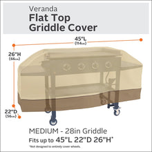 Load image into Gallery viewer, Classic Accessories Veranda Patio Flat Top Griddle Cover, Medium