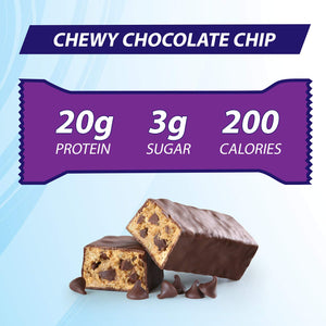 Pure Protein Bars, High Protein, Nutritious Snacks to Support Energy, Low Sugar, Gluten Free, Chewy Chocolate Chip, 2.75oz, 12 Pack