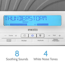 Load image into Gallery viewer, HoMedics  Deep Sleep II Therapy Machine | White Noise Device, LCD Screen, Remote, Timer, Dimmer, Dual Speakers | 12 Soothing Nature Sounds, Masks Distractions, 8 Sleep Therapy Programs