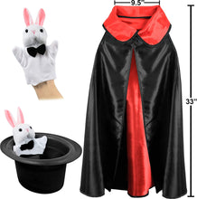 Load image into Gallery viewer, Click N&#39; Play Magician Pretend Play Dress Up Set with Accessories, Hat &amp; Rabbit Magic Tricks